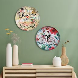 Homspurts Cream Colored & Blue 2 Pieces Floral Printed Wall Art-image-39