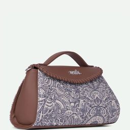 ZOUK Colaba Shirin Floral Printed Jute Structured Sling Bag image 4