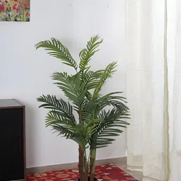 ARICK DECOR Green 1 Pieces Palm Artificial Plant With Pot-image-99