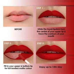 GLAM21 Set Of 2 Lip Art Non Transfer Liquid Lipstick - 3 g Each-Cat Fight-Doppio Nude image 4