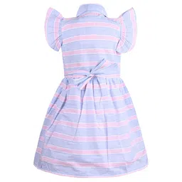 Wish Karo Checked Flutter Sleeve Fit & Flare Dress image 2