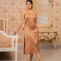 indy Raaga Solid Maxi Sleeveless Nightdress-image-15