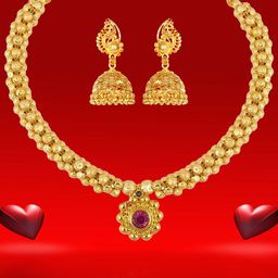 Heer Collection Gold Plated Stone Studded Antique Jewellery Set-image-50