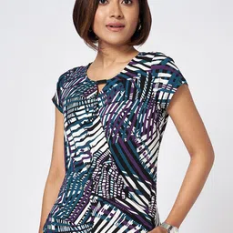 Annabelle by Pantaloons Women Abstract Printed Round Neck Top-picture-4