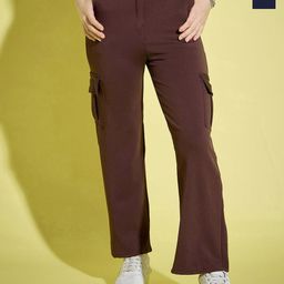 BUY NEW TREND Women Relaxed High-Rise Cargos Trousers-image-43