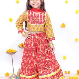 BownBee Girls Printed Ready to Wear Lehenga & Blouse With Dupatta-22