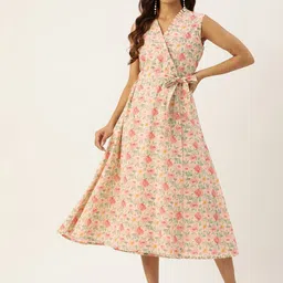 FERANOID Floral Print Ruffled A-Line Maxi Dress-picture-10