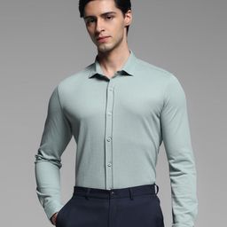 Jack & Jones Men Spread Collar Solid Cotton Slim Fit Casual Shirt-image-46