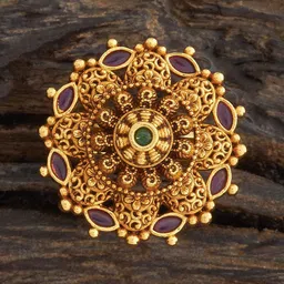 Kushal's Fashion Jewellery Gold-Plated Ethnic Antique Finger Ring-17