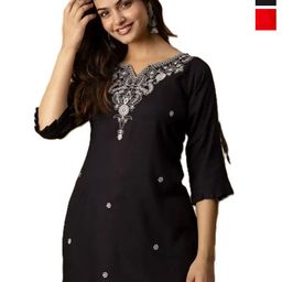 Aura Glam Pack of 2 Ethnic Motifs Chikankari Regular Kurta-image-37
