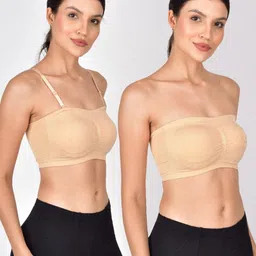 Tomkot Strapless Bras for Women Wireless Non-Slip Seamless Skin Tube Bra with Straps-picture-46
