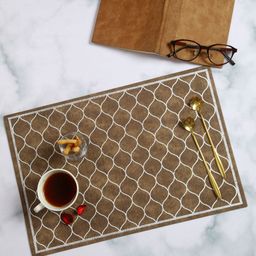 OBSESSIONS 6-Pcs Brown & White Printed Heat-Resistant Rectangle Table Placemats-image-9