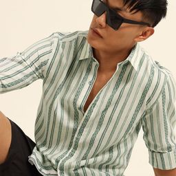 Bushirt Vertical Striped Long Sleeves Cotton Shirt-picture-26
