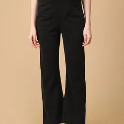 The Mom Store Women Flared High-Rise Cotton Maternity Wide Leg Trousers With Belly Support-picture-47