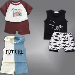 BAESD Unisex Kids Printed T-shirt with Shorts-image-72