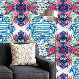 ArtzFolio Printed UV-Resistant Anti-Bacterial Abstract Watercolor Flowers Peel & Stick Wallpaper-image-75
