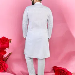 Atly Men Striped Regular Kurta with Pyjamas image 5