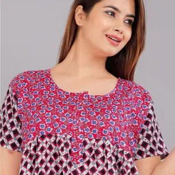 AAKARSHANA CREATION Multi Pure Cotton Maxi Printed Nightdress-picture-21