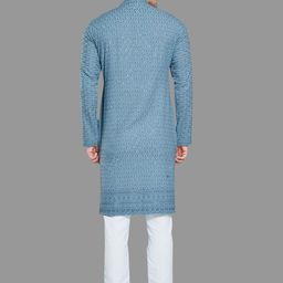 DIVISIVE Men Embroidered Regular Sequinned Kurta with Pyjamas image 5