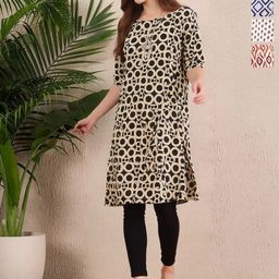 Anouk Rustic Women Pack OF-4 Ethnic Motifs Printed Crepe Straight Kurta-image-66