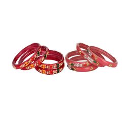 SOMIL Women Pack Of 2 Red Glass Ethnic Handcrafted Traditional Bangle-image-75