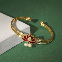 TEEJH Women Handcrafted Gold-Plated Bangle-Style Bracelet-picture-17