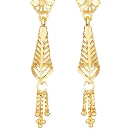 FirstBlush Gold-Tone Chevron Cut Dangler Earrings Screw-Back Long Drop Traditional Jewellery-41