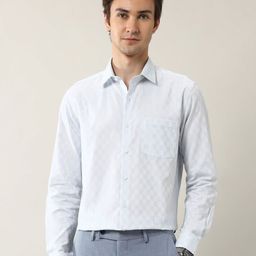 Arrow Men Classic Fit Spread Collar Textured Cotton Formal Shirt-image-32