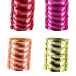 Multicolor Brass Plain Bangle Combo-image-49