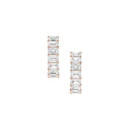 LUNA 14 KT Rose Gold 13.2 Ct Lab Grown Diamond Hoop & Huggie Earrings - 6.33 g-picture-42