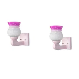 Somil Premium Designer Glass Wall / Night Lamp Elegant & Stylish Dcor Accent for Modern Interiors, color- Pink, White, Size- 20 X 25 X 23.5 CM-image-95