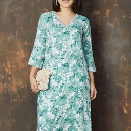 Melange by Lifestyle Women Floral Printed Sequinned Kurta-image-30