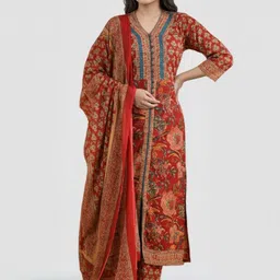 SZN Women Printed Pure Cotton Kurta Sets With Dupatta-picture-18