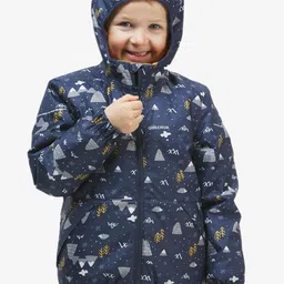 Decathlon Kids-Boys Hooded Abstract Printed Puffer Jacket-picture-18
