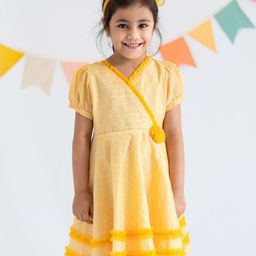 Soleilclo Striped Puff Sleeve Applique Fit & Flare Dress-image-68
