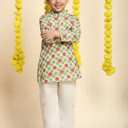 Cutiekins Boys Floral Printed Regular Kurta with Pyjamas-10
