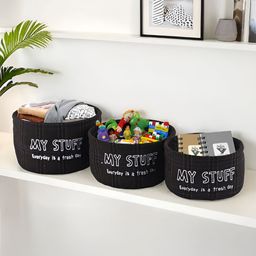 Aura Black Set of 3 Regular Drawer Organiser Organisers-11