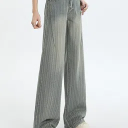 LULU & SKY Women Wide Leg High-Rise Clean Look Light Fade Jeans-picture-34