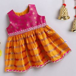 MANY FROCKS & Infant Girls Embellished Fit & Flared Ethnic Dress-image-15