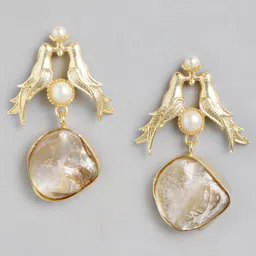 Anouk Gold Plated Beaded Contemporary Drop Earrings-86