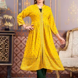 Aarika Girls Printed Pleated Kurta with Trousers-picture-51