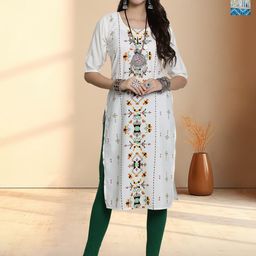 HERE&NOW Women Ethnic Motifs Printed Crepe Kurta-image-79