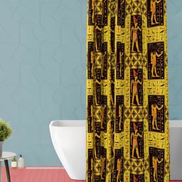 ArtzFolio White & Black Printed Waterproof Shower Curtain-image-122