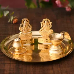Aura Laxmi Ganesh Idol Showpiece & Traditional Diya-image-23
