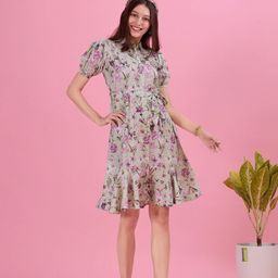 Amarasha Floral A-Line Dress-image-98