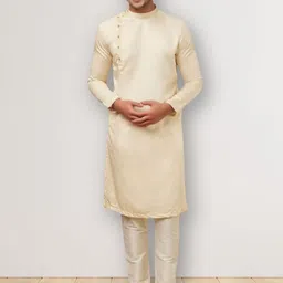 DEVOILER Men Ethnic Motifs White Romance Kurta-picture-21