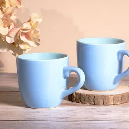 Storepedia Blue Handcrafted Solid Ceramic Glossy Cups Set of Cups and Mugs-picture-10