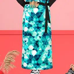 ArtzFolio Sea Green & Blue Printed Cotton Waist Apron-picture-22