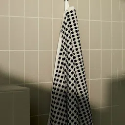 H&M Black Patterned Cotton Terry Bath Towel-23