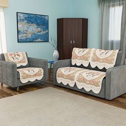 Myntra Elegant Homes Unisex Cream Sofa Covers-image-16